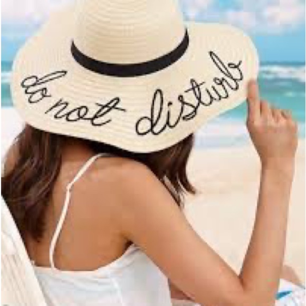 Sun fun full fabulous hat “Do Not Disturb” wording that covers your whole face